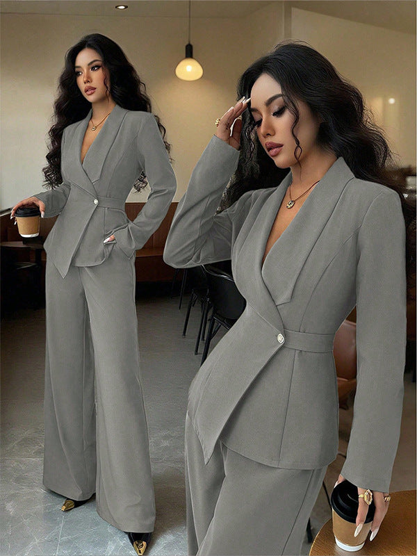 Ensemble Tailleur Femme Élégant – Veste Chic & Pantalon Droit
