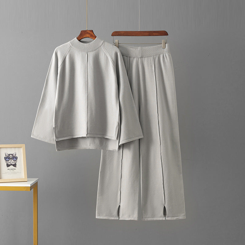 Ensemble Cocooning Maille Encolure Ronde & Pantalon Large
