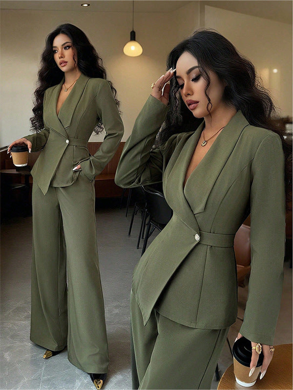 Ensemble Tailleur Femme Élégant – Veste Chic & Pantalon Droit