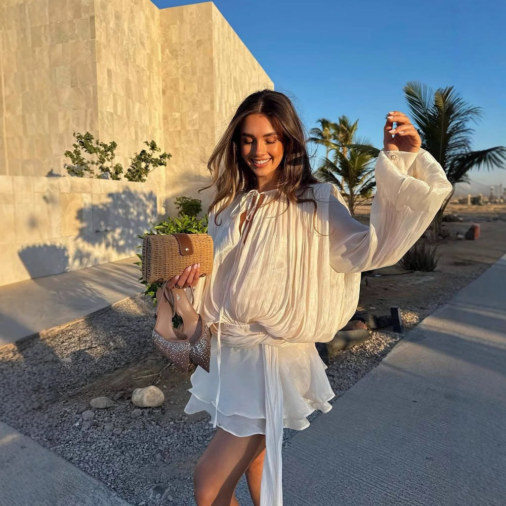 Sexy Style - Ensemble short taille haute et top asymétrique – Élégance Silhouette
