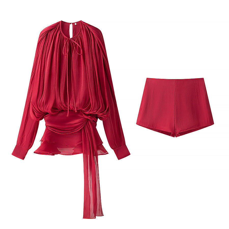 Sexy Style - Ensemble short taille haute et top asymétrique – Élégance Silhouette
