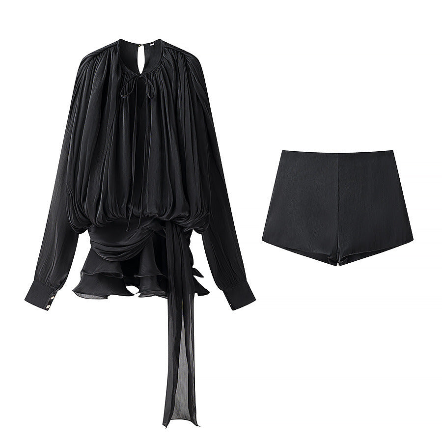 Sexy Style - Ensemble short taille haute et top asymétrique – Élégance Silhouette