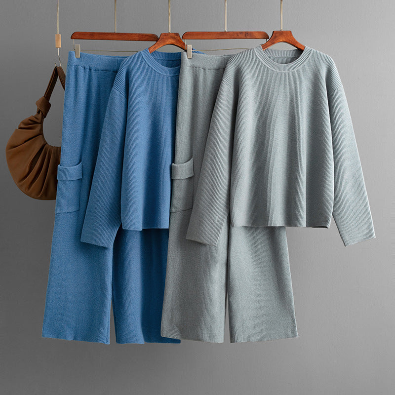 Ensemble Élégance Décontractée – Coupe Ample & Col Rond