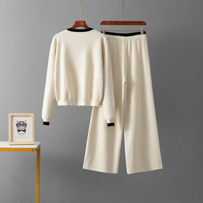 Ensemble Fluide Chemise Manches Longues & Pantalon Taille Haute