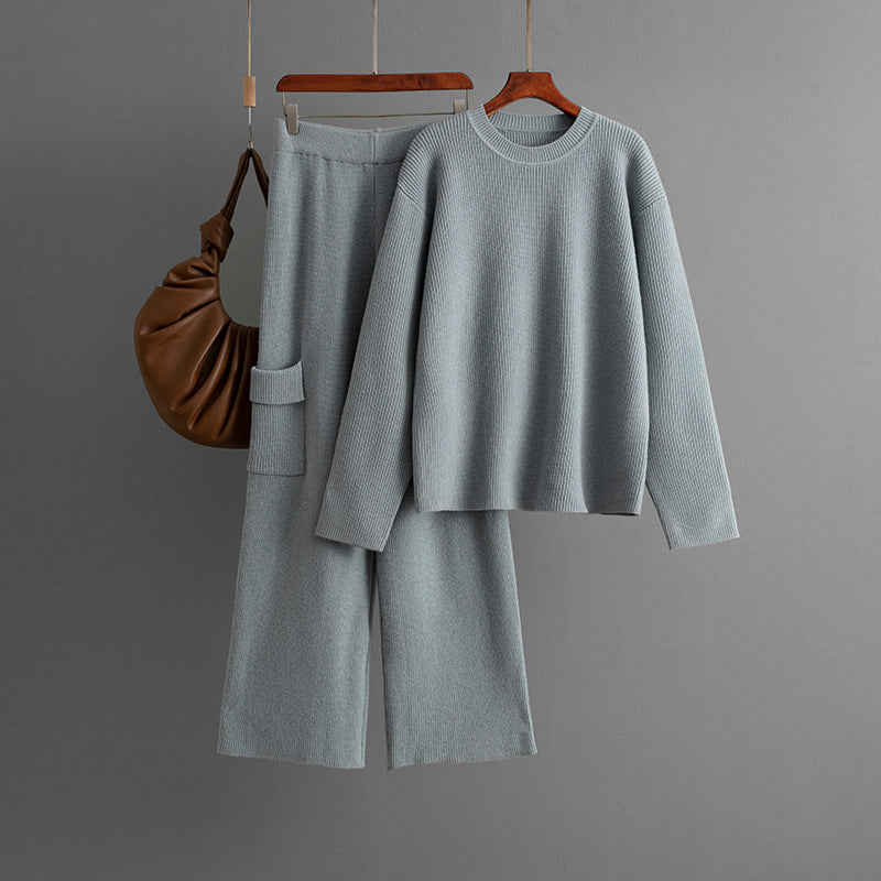 Ensemble Élégance Décontractée – Coupe Ample & Col Rond