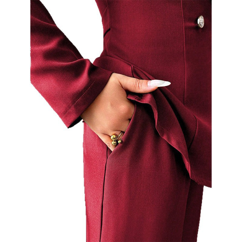 Ensemble Tailleur Femme Élégant – Veste Chic & Pantalon Droit