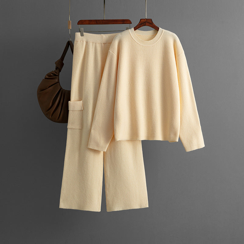 Ensemble Élégance Décontractée – Coupe Ample & Col Rond