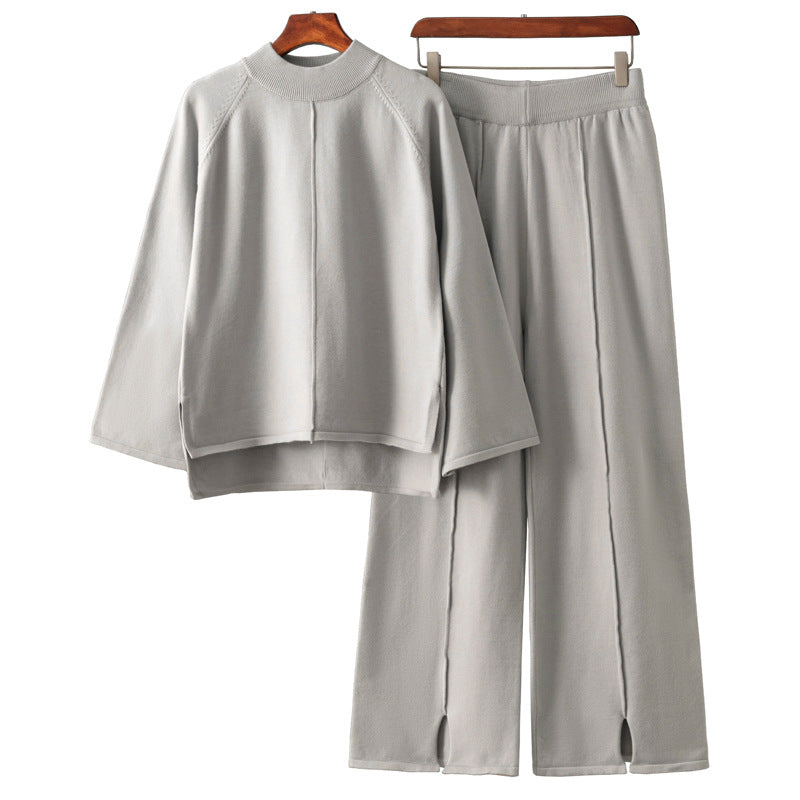 Ensemble Cocooning Maille Encolure Ronde & Pantalon Large