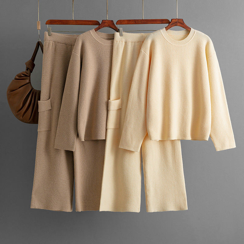 Ensemble Élégance Décontractée – Coupe Ample & Col Rond