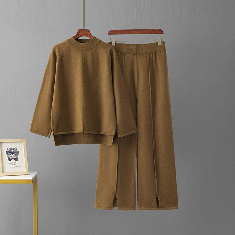 Ensemble Cocooning Maille Encolure Ronde & Pantalon Large