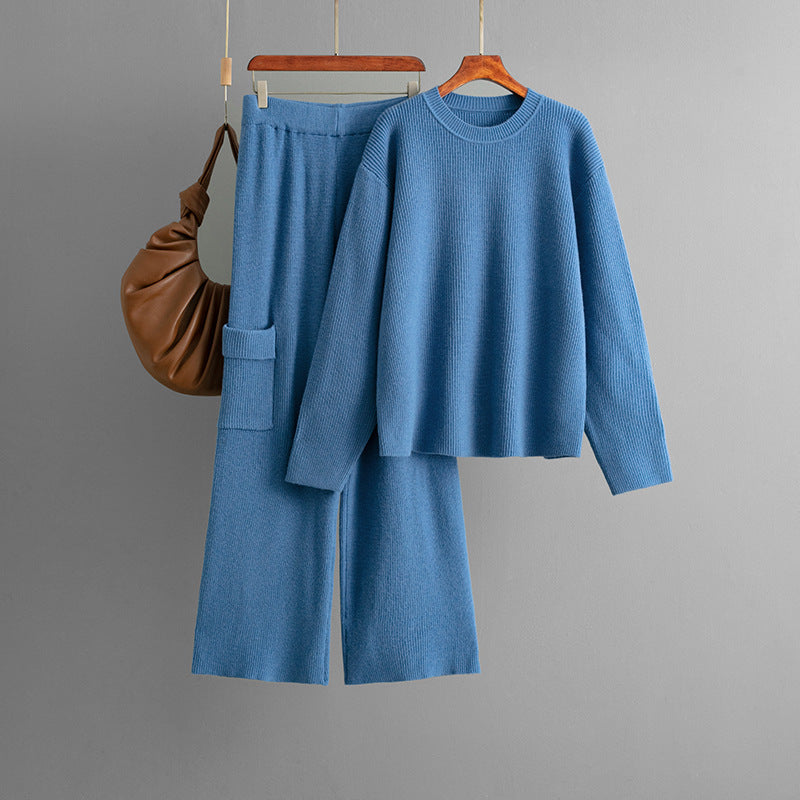 Ensemble Élégance Décontractée – Coupe Ample & Col Rond