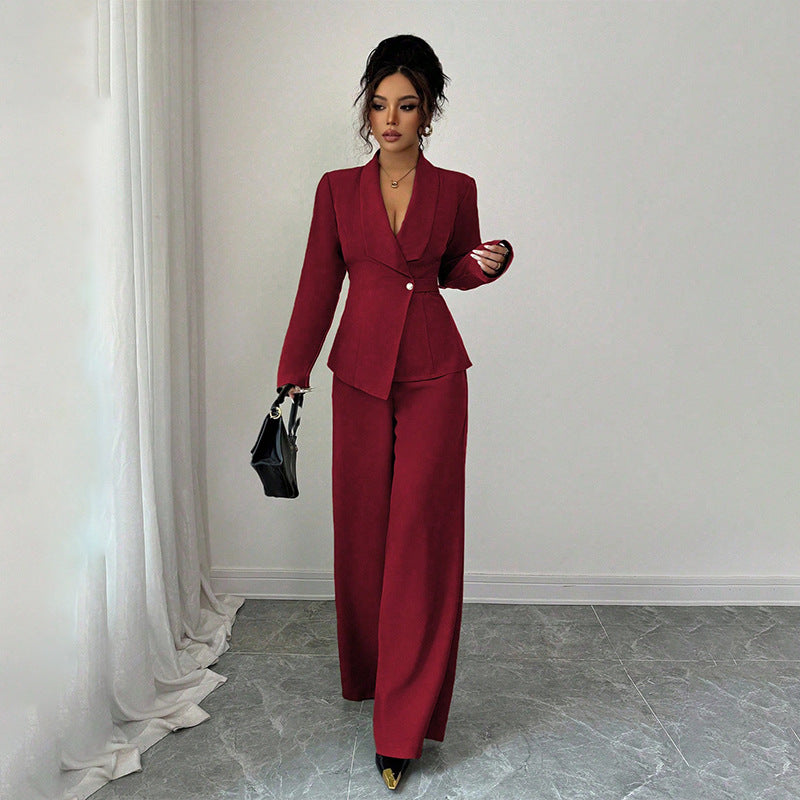 Ensemble Tailleur Femme Élégant – Veste Chic & Pantalon Droit