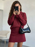 Ensemble Deux Pièces Maille Vintage – Pull & Jupe Courte Élégante