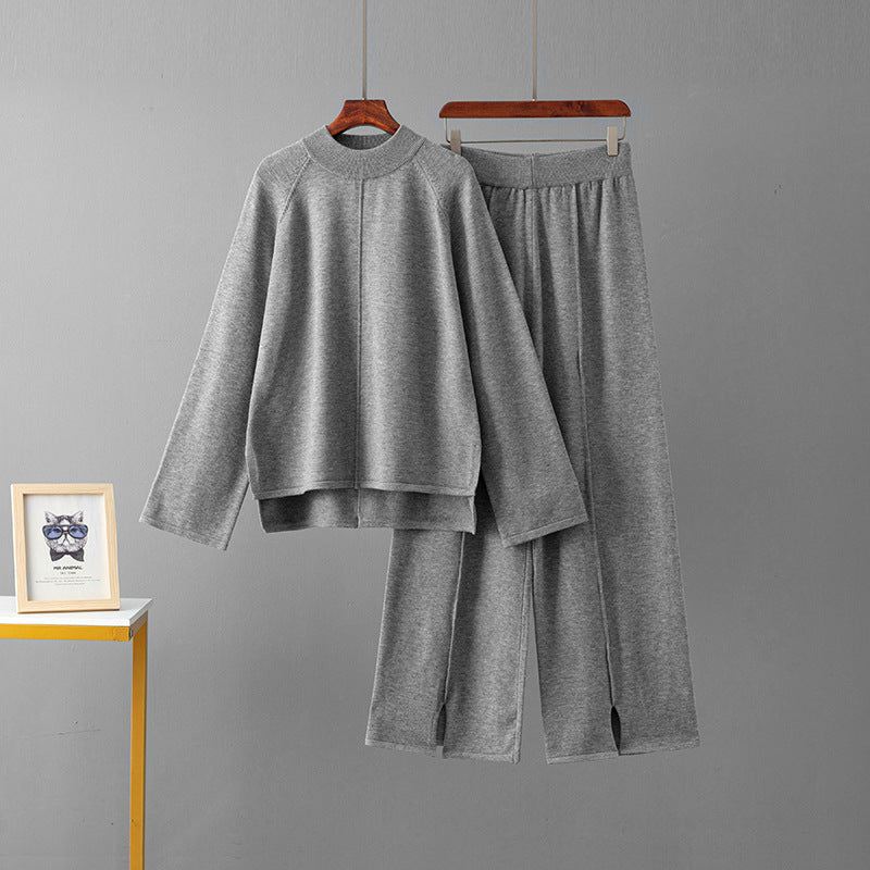 Ensemble Cocooning Maille Encolure Ronde & Pantalon Large